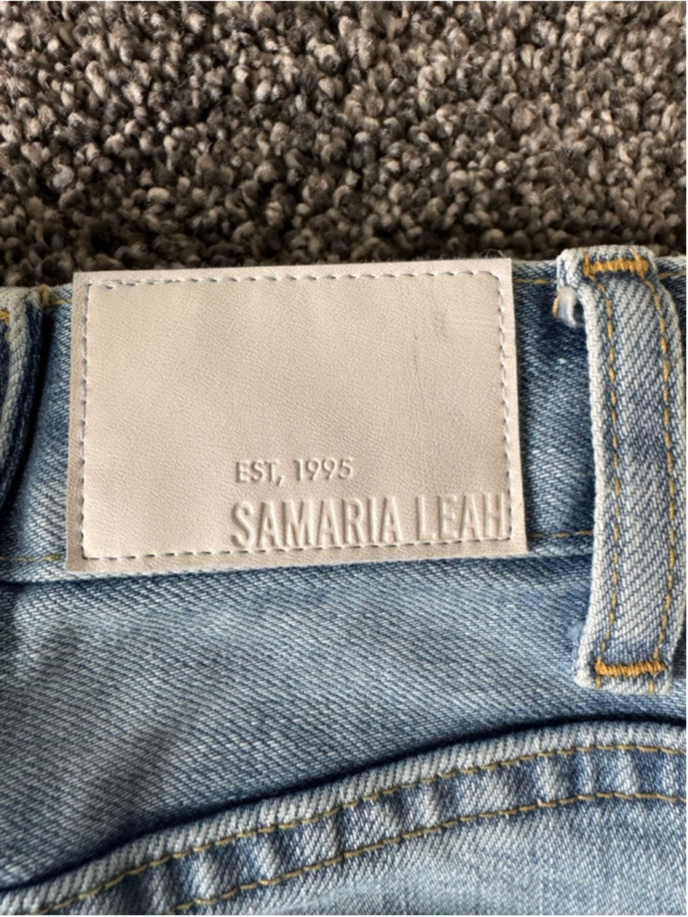 Women's SAMARIA LEAH SIGNATURE LACE-UP 'LEAH' JEANS Light Blue Size 29 - Picture 16 of 16